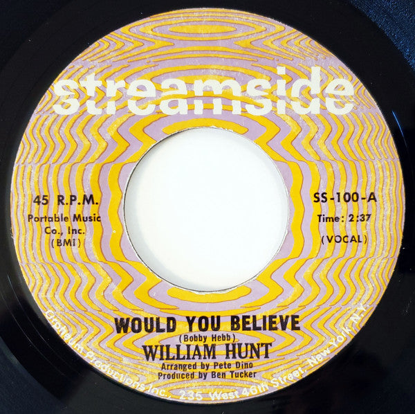 William Hunt* : Would You Believe (7")