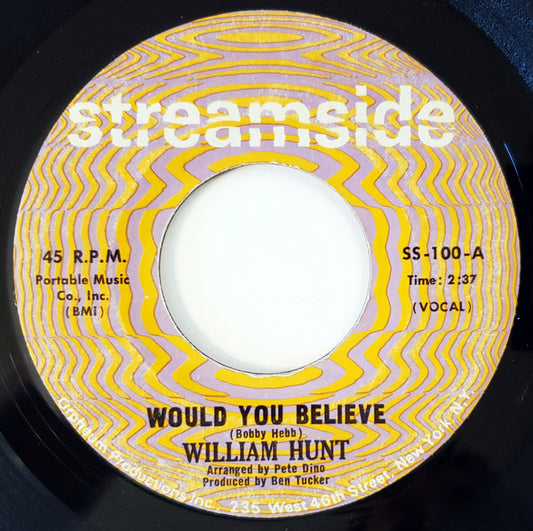 William Hunt* : Would You Believe (7")