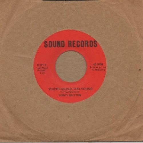 Leroy Britton : Rain Falls On Harlem / You're Never Too Young (7")