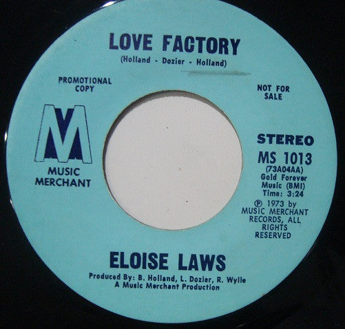 Eloise Laws : Love Factory (7", Promo, Unofficial, Vin)