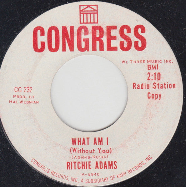 Ritchie Adams : Slippin' Away (7", Single, Promo)