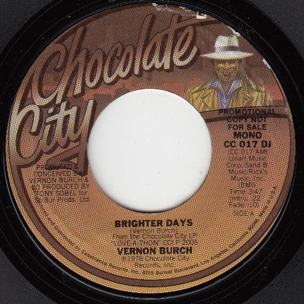 Vernon Burch : Brighter Days  (7", Mono, Promo)