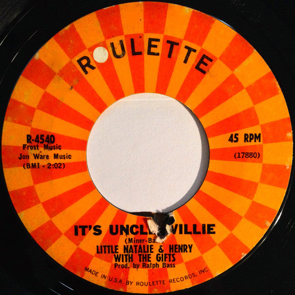 Little Natalie & Henry With The Gifts (3) : It's Uncle Willie / Teardrops Are Falling (7", Styrene)