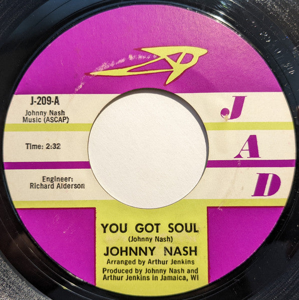 Johnny Nash : You Got Soul (7")