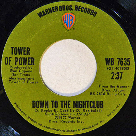 Tower Of Power : Down To The Night Club / What Happened To The World That Day (7", Single)