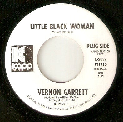 Vernon Garrett : Little Black Woman (7", Promo, She)