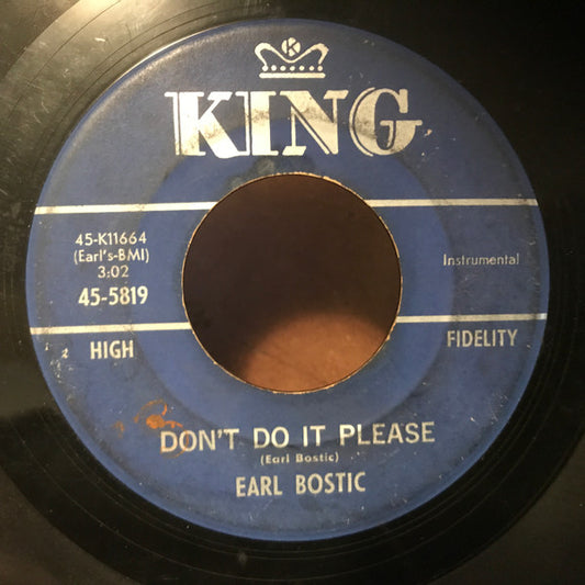 Earl Bostic : Don't Do It Please / Apple Cake (7", Single)