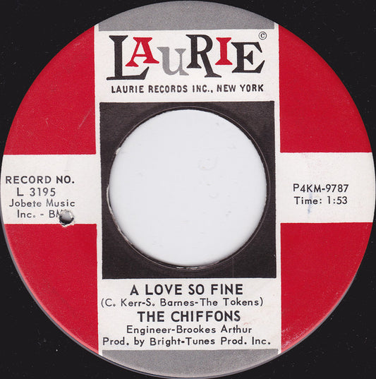 The Chiffons : A Love So Fine / Only My Friend (7", Single, Ind)