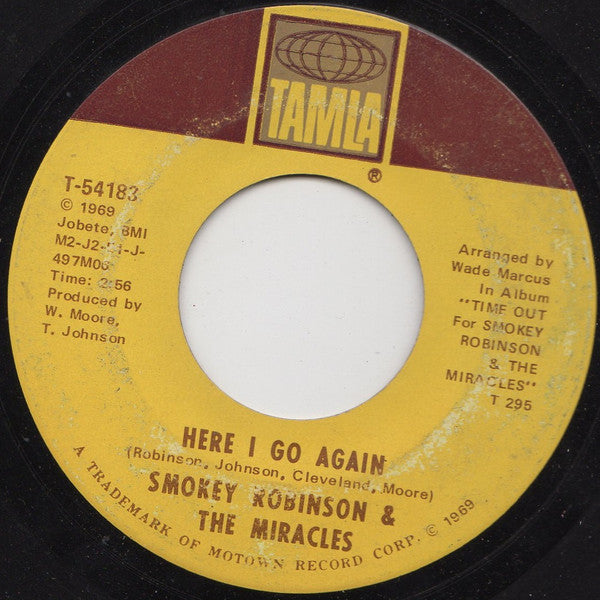 The Miracles : Doggone Right / Here I Go Again (7", Single, Mono, Ame)