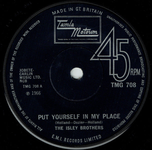 The Isley Brothers : Put Yourself In My Place (7", Single, Sol)