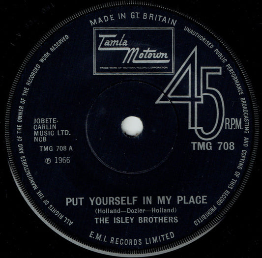 The Isley Brothers : Put Yourself In My Place (7", Single, Sol)