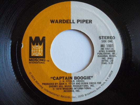 Wardell Piper : Captain Boogie (7", Styrene, Pit)