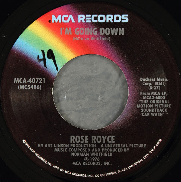 Rose Royce : I'm Going Down / Yo Yo (7", Single, Pin)