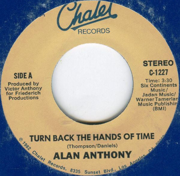 Alan Anthony : Turn Back The Hands Of Time (7", Single)