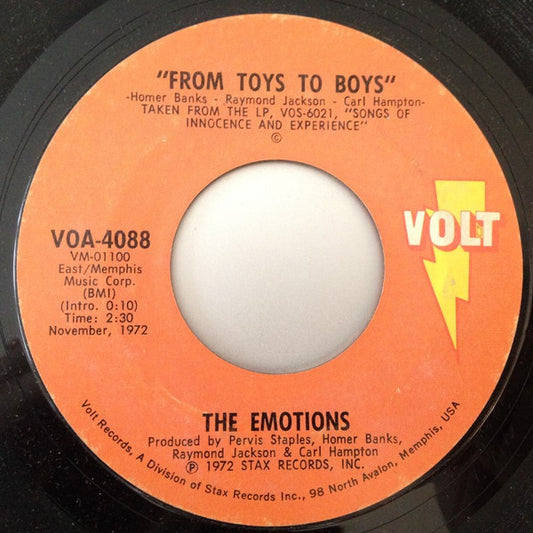 The Emotions : From Toys To Boys (7", Single)