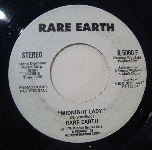 Rare Earth : Midnight Lady (7", Single, Promo)