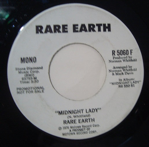 Rare Earth : Midnight Lady (7", Single, Promo)