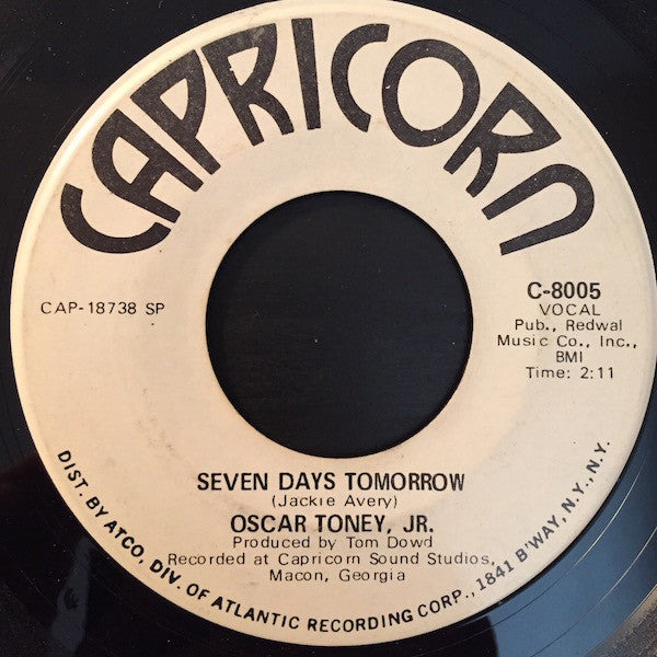 Oscar Toney Jr. : Down On My Knees / Seven Days Tomorrow (7", Promo)