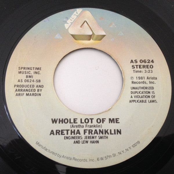 Aretha Franklin and George Benson : Love All The Hurt Away / A Whole Lot Of Me (7", Single)