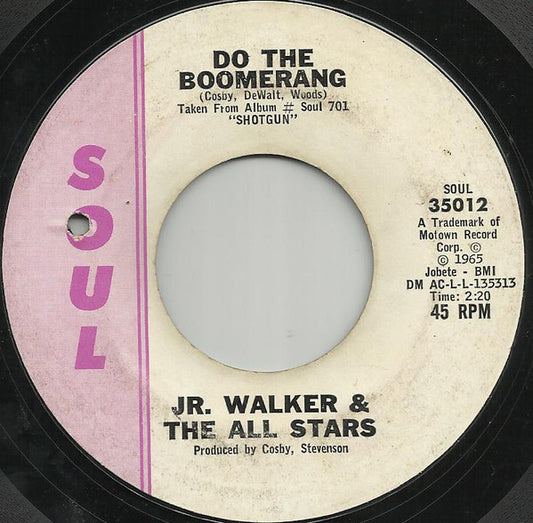Jr. Walker And The All Stars* : Do The Boomerang (7", Single, Styrene, Mon)