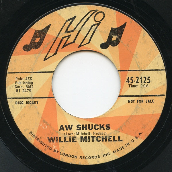 Willie Mitchell : Slippin´& Slidin` (7", Promo, Styrene)