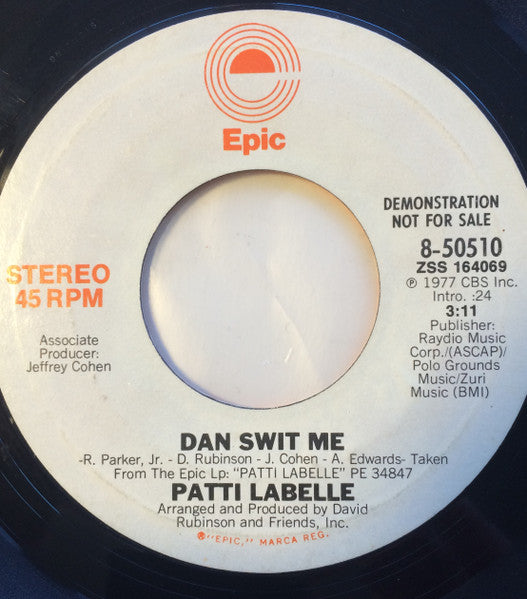 Patti LaBelle : Dan Swit Me (7", Mono, Promo, Styrene)