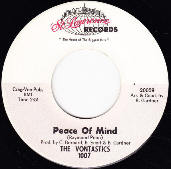 The Vontastics : No Love For Me / Peace Of Mind (7")