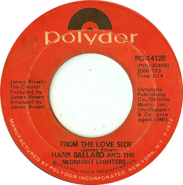 Hank Ballard And The Midnight Lighters : From The Love Side / Finger Poppin' Time (7", Cap)