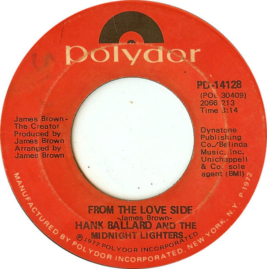 Hank Ballard And The Midnight Lighters : From The Love Side / Finger Poppin' Time (7", Cap)