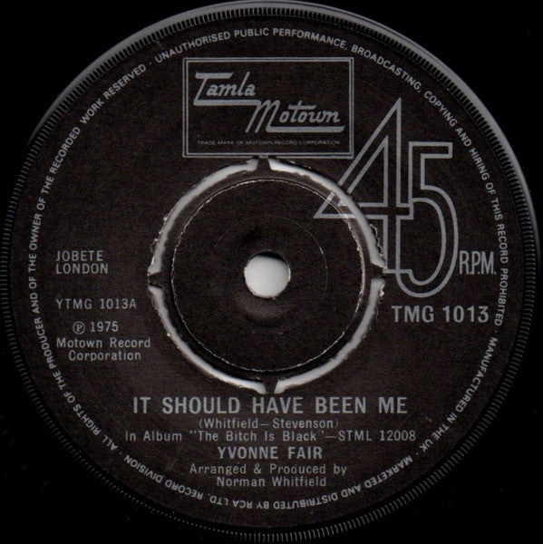 Yvonne Fair : It Should Have Been Me (7", Single, RE)