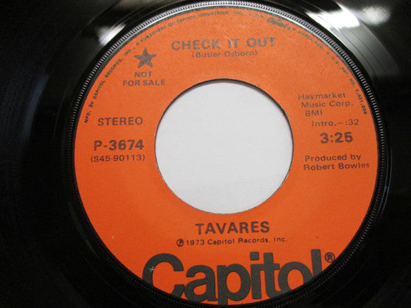 Tavares : Check It Out (7", Mono, Promo)