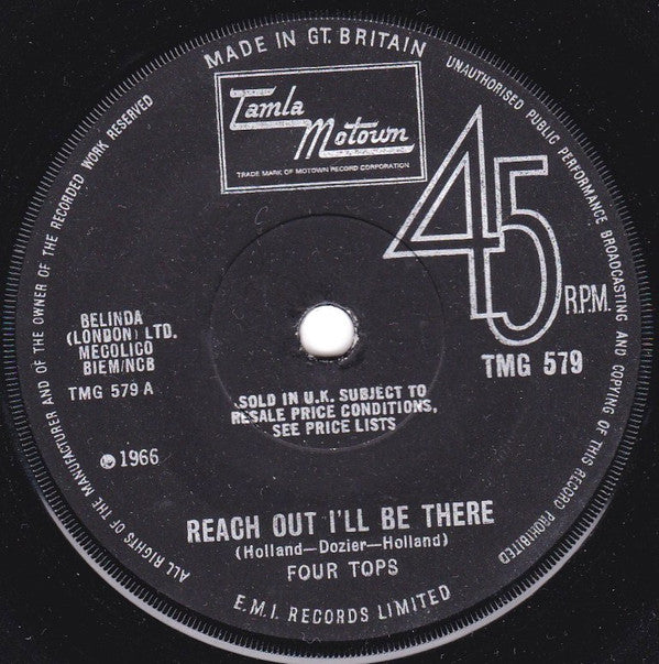 Four Tops : Reach Out I'll Be There (7", Single, Sol)