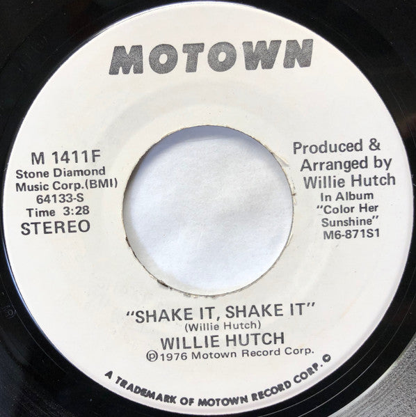 Willie Hutch : Shake It, Shake It (7", Mono, Promo)