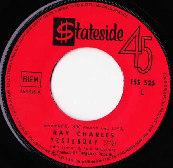 Ray Charles : Yesterday / Never Had Enough Of Nothing Yet (7", Single)