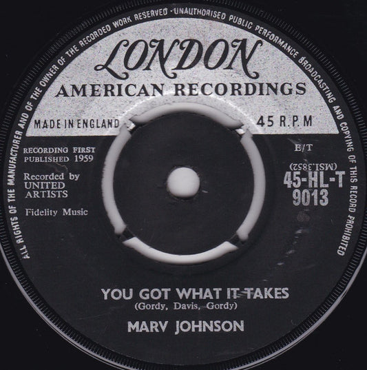 Marv Johnson : You Got What It Takes (7", Single, 4 P)