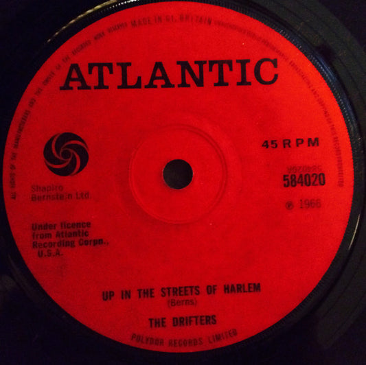 The Drifters : Up In The Streets Of Harlem (7", Single, Sol)