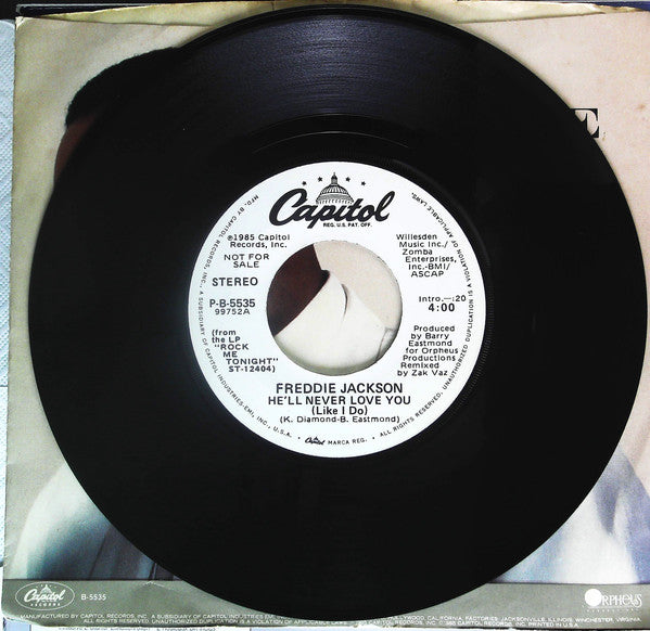 Freddie Jackson : He'll Never Love You (Like I Do)  (7", Promo, Jac)