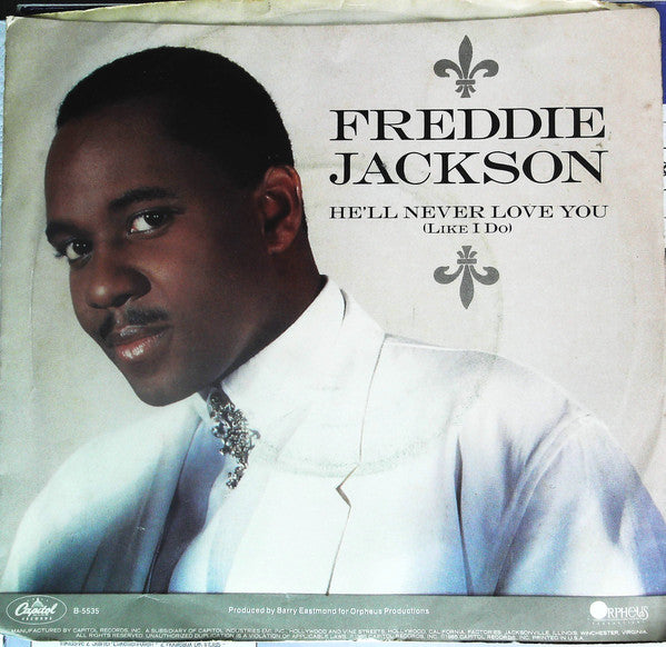 Freddie Jackson : He'll Never Love You (Like I Do)  (7", Promo, Jac)