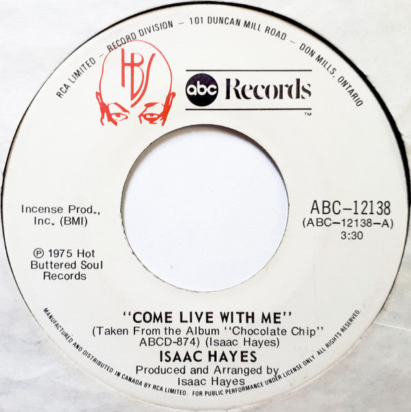 Isaac Hayes : Come Live With Me (7", Single)