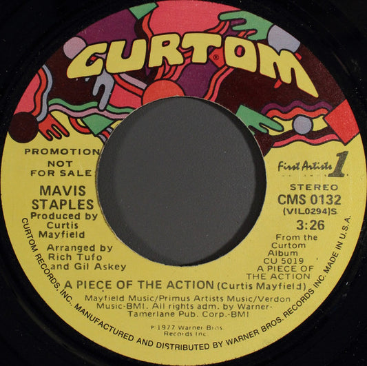 Mavis Staples : A Piece Of The Action (7", Single, Mono, Promo)