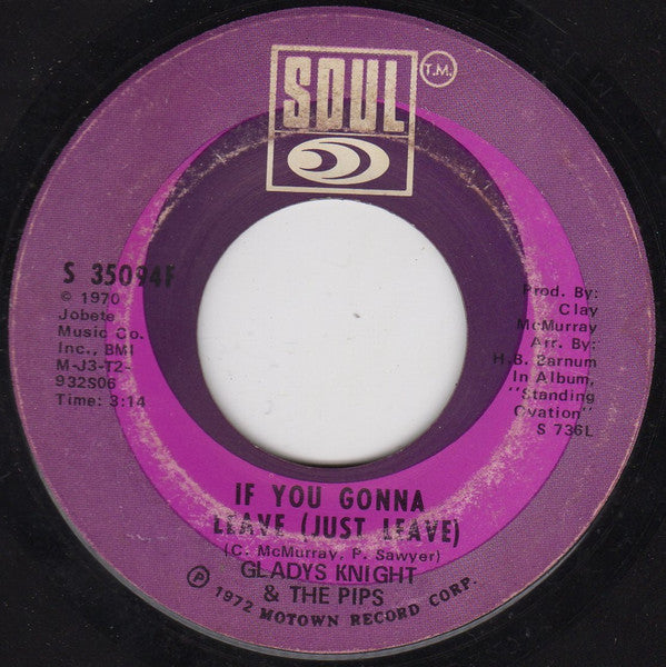 Gladys Knight And The Pips : Help Me Make It Through The Night / If You Gonna Leave (Just Leave) (7", Single, Ame)