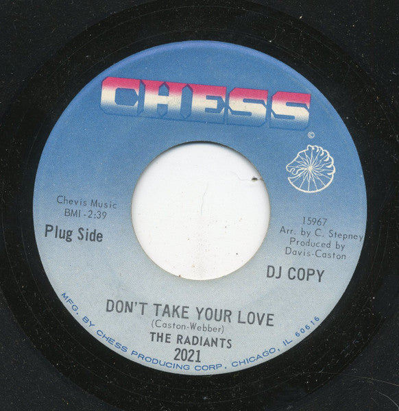 The Radiants : Don't Take Your Love / The Clown Is Clever (7", Single, Promo)