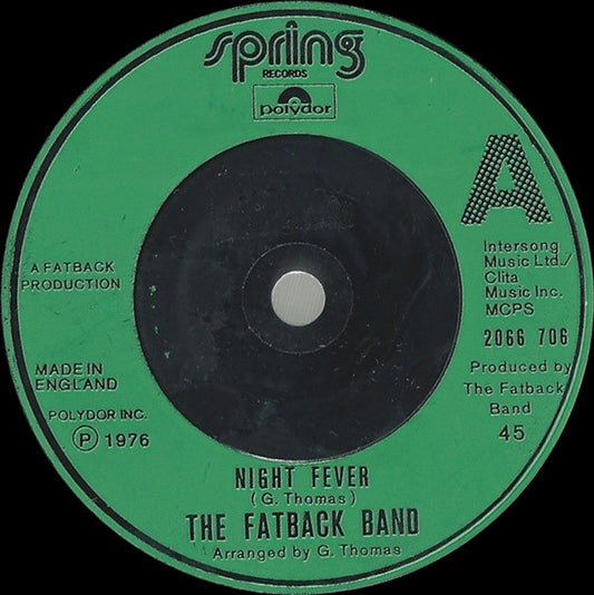 The Fatback Band : Night Fever (7", Single)