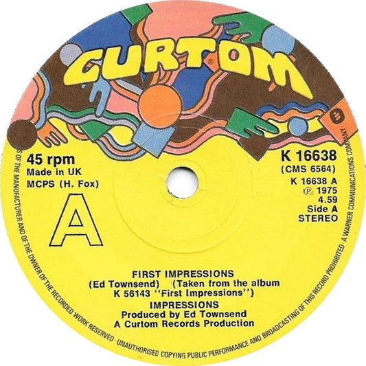 The Impressions : First Impressions (7", Single, Sol)