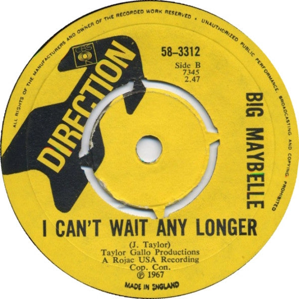 Big Maybelle : Quittin' Time (7", Single, 4-P)
