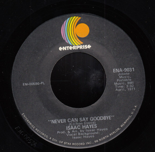 Isaac Hayes : Never Can Say Goodbye (7", Single, Pla)