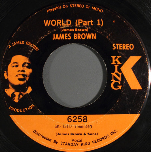 James Brown : World (7", Single, Roc)