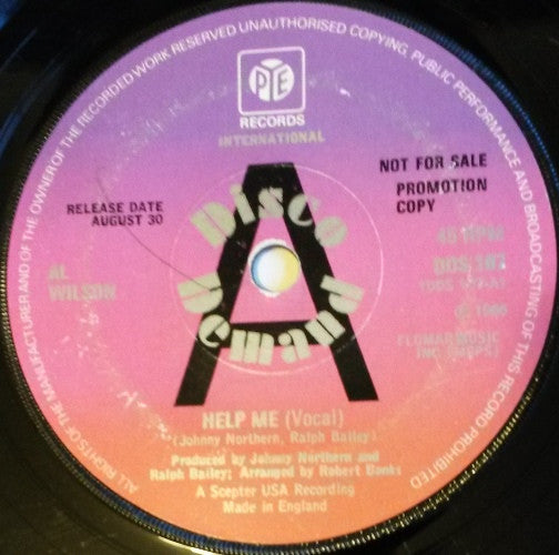 Al Wilson (11) : Help Me (7", Single, Promo, RE)