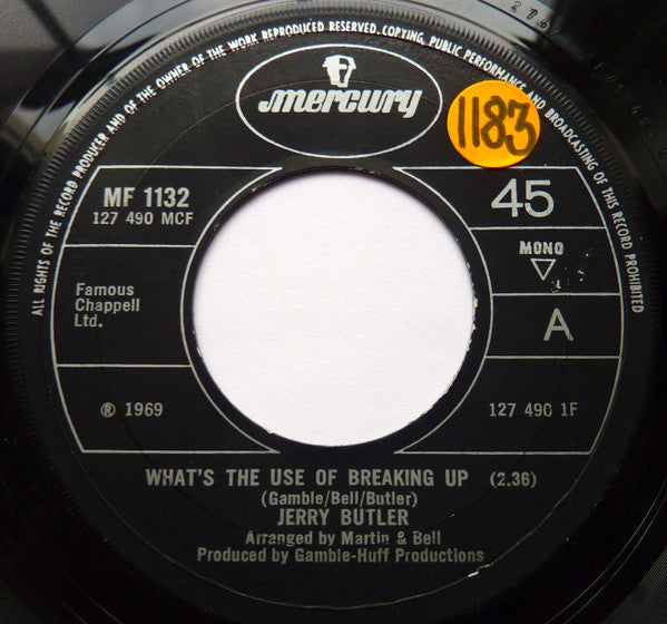 Jerry Butler : What's The Use Of Breaking Up (7", Single, Mono)