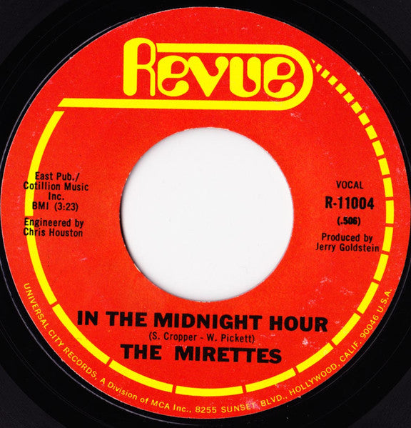 The Mirettes : In The Midnight Hour / To Love Somebody (7", Single, Mon)